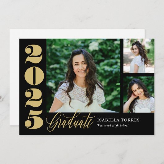 放射モーメント編集可能なカラー卒業インベントティ 招待状 (正面/裏面)