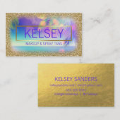 放射ヤシの木のフェイクな金ゴールドのグリッター 名刺 (正面/裏面)