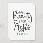 放射償還 – イザヤ61:3キリスト教のデザイン サンキューカード (正面/裏面)