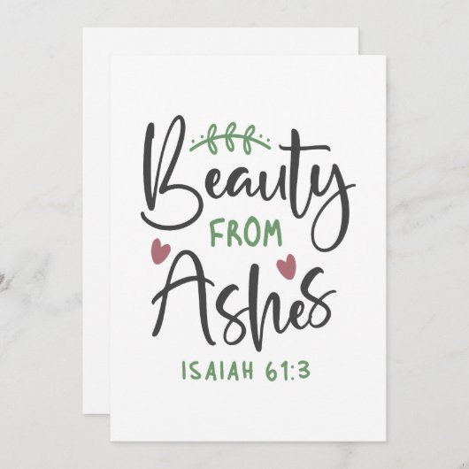 放射償還 – イザヤ61:3キリスト教のデザイン サンキューカード (正面/裏面)