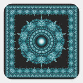 放射光沢のあるスターオーナメント スクエアシール (正面)