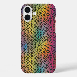 放射六角形スペクトル iPhone 16 PLUSケース