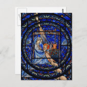 放射出生ステンドグラスブルー ポストカード (正面/裏面)