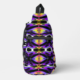 放射反射パープルプリズムスリングバックパック スリングバッグ