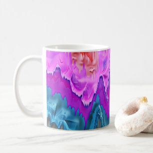 「放射反射」カラフル抽象芸術 コーヒーマグカップ