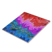 「放射反射」カラフル抽象芸術 タイル (側面)