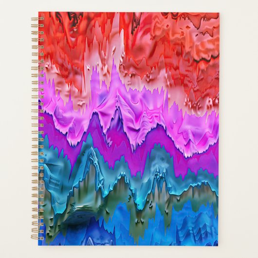 「放射反射」カラフル抽象芸術 プランナー手帳 (正面)