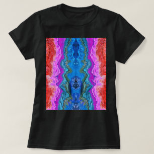 「放射反射」カラフル抽象芸術 Tシャツ