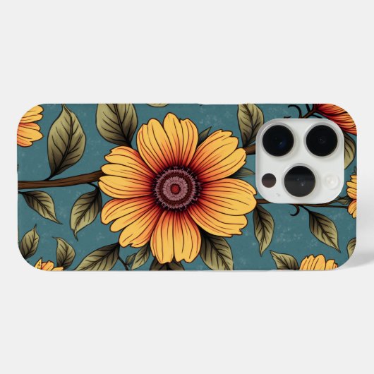 放射型ひまわり模様ケース Case-Mate iPhoneケース (裏面 (横))