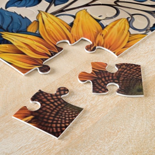 放射型ひまわり模様 ジグソーパズル (側面)