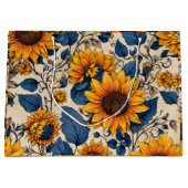 放射型ひまわり模様 ラージペーパーバッグ (正面)