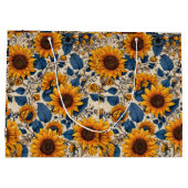 放射型ひまわり模様 ラージペーパーバッグ (裏面)