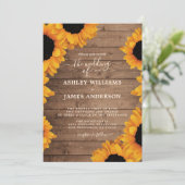 放射型ひまわり素朴結婚の 招待状 (スタンド正面)