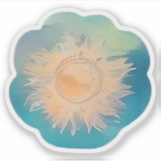 放射太陽の開花 シール (正面)