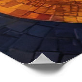 放射太陽モザイク天鮮やか星 ポスター (角)