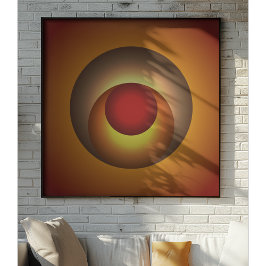 放射層：同心円状のサンセット色相調和 ポスター