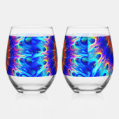 放射帯 ステムなしワイングラス (左)