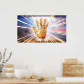 放射強力なエネルギー修復ハンドカラフルバック ポスター (キッチン)