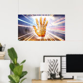 放射強力なエネルギー修復ハンドカラフルバック ポスター (ホームオフィス)