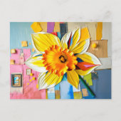 放射形水仙モダン抽象芸術スタイル シーズンポストカード (正面)