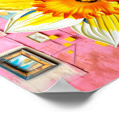 放射形水仙モダン抽象芸術スタイル ポスター (角)