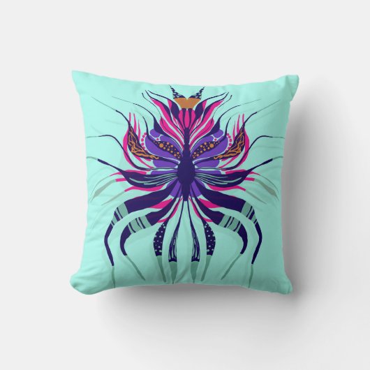 放射性かわいらし-ティール(緑がかった色) クッション (正面)