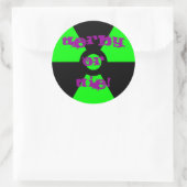 放射性グリーン及びブラックローラダービーステッカー ラウンドシール (バッグ)