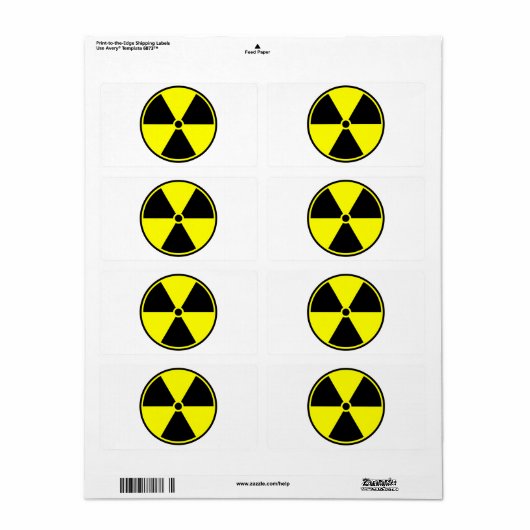 放射性シンボル ラベル (フルシート)