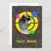 放射性ネオンペイントボールの射手 招待状 (正面/裏面)