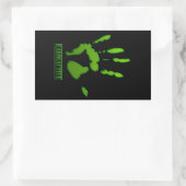 放射性ハンドプリント 長方形シール (バッグ)