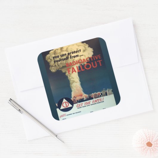 放射性保護放射性降下物から！ スクエアシール (封筒)