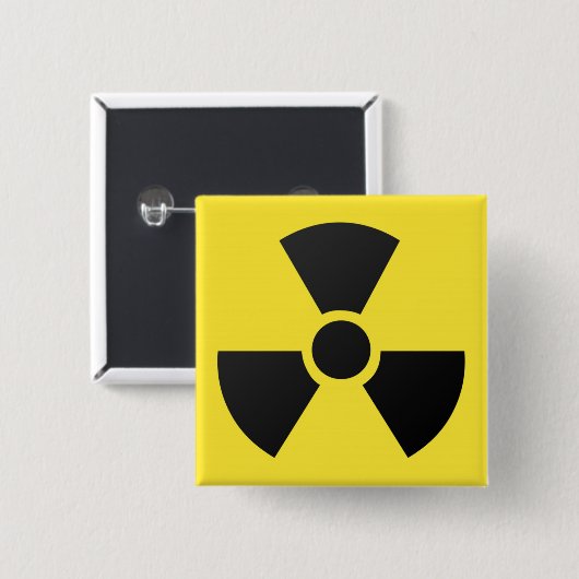 放射性放射の核原子記号 缶バッジ (正面&裏面)