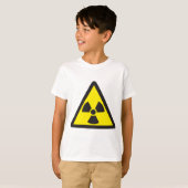 放射性記号の警告の三角形 Tシャツ (正面フル)