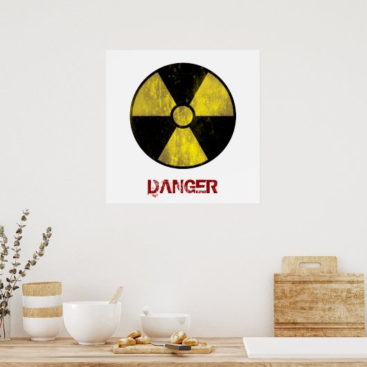 放射性警告標識 カッコいい | グランジ ポスター (キッチン)