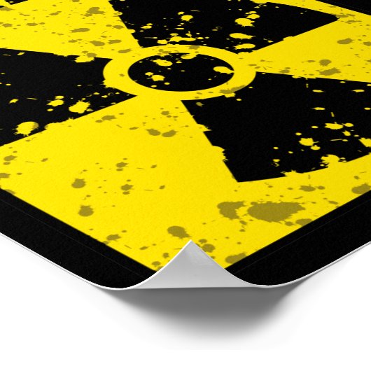 放射性4標識警告標識GRP ポスター (角)