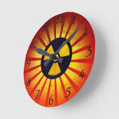放射放射シンボル ラウンド壁時計 (傾斜)