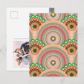 放射日色数々ののボホ幾何学模様 シーズンポストカード (正面/裏面)