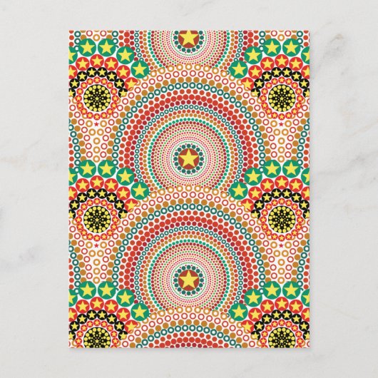 放射日色数々ののボホ幾何学模様 シーズンポストカード (正面)