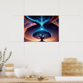 放射根：生命の木インスパイアの芸術的 ポスター (キッチン)