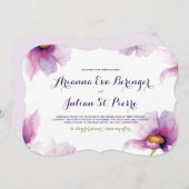 放射水彩画のシャクヤク 招待状 (正面/裏面)