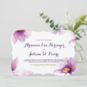 放射水彩画のシャクヤク 招待状 (スタンド正面)