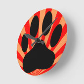 放射犬の足跡 ラウンド壁時計 (傾斜)