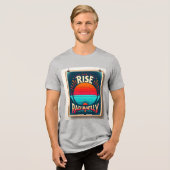 "放射状に立ち上がる – あなたの内なる光を目覚めさせる" トライブレンドＴシャツ (正面全面)