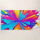 放射状カラーバーストアート ビーチタオル (正面)