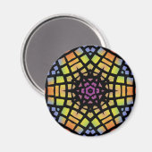 放射状ステンドガラスパターン： マグネット (正面/裏面)