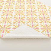 放射状ハート日が差すことパターンピンク黄色 シェルパブランケット (3/4)