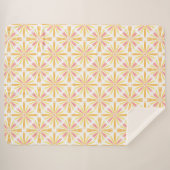 放射状ハート日が差すことパターンピンク黄色 シェルパブランケット (正面(横))