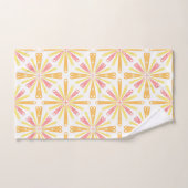 放射状ハート日が差すことパターンピンク黄色 バスタオルセット (ハンドタオル)