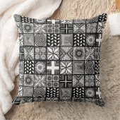 放射状パターン – 白黒 クッション (ブランケット)