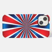 放射状パターン 赤 白 青 iPhoneケース (裏面横)